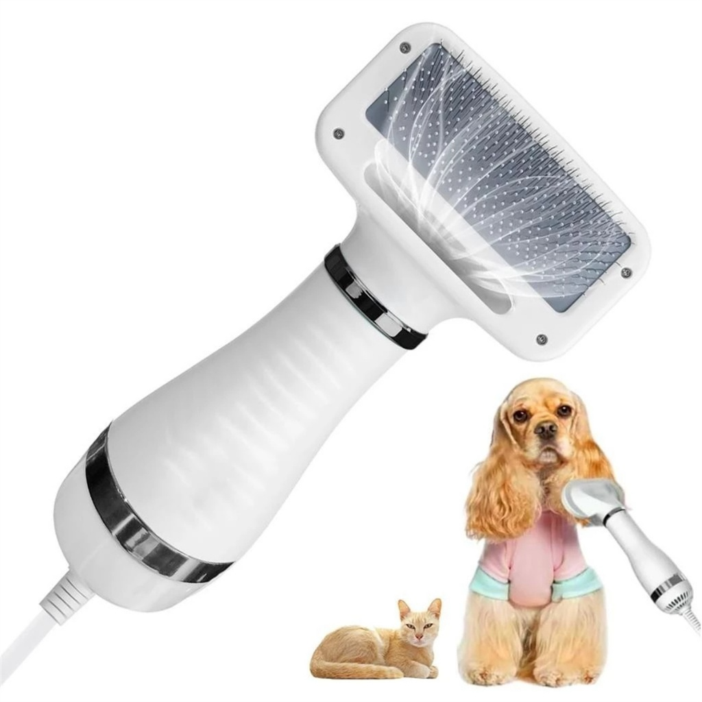 ESCOVA SECADORA ELÉTRICA 2 EM 1 PARA CACHORRO E GATO