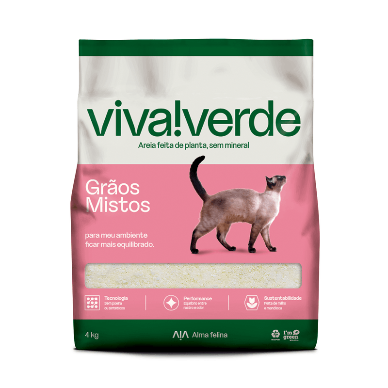 VIVA!VERDE AREIA HIGIÊNICA GRÃOS MISTOS