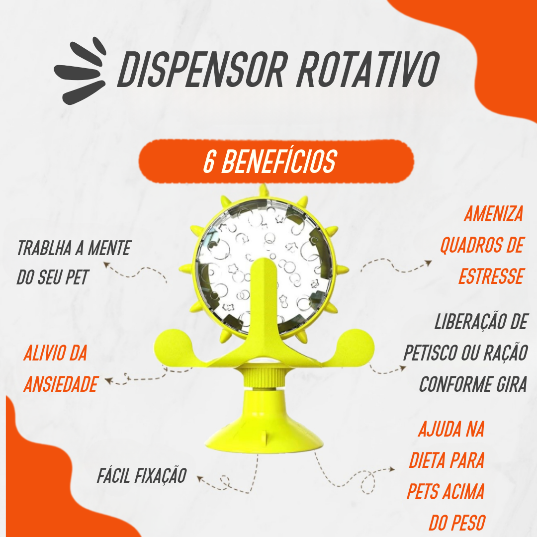 BRINQUEDO INTERATIVO PARA PETS - RODA GIGANTE COM DISPENSER PARA PETISCOS