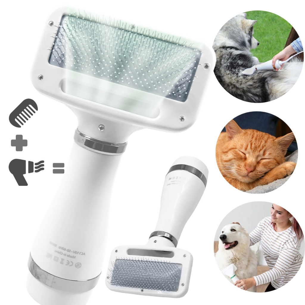 ESCOVA SECADORA ELÉTRICA 2 EM 1 PARA CACHORRO E GATO