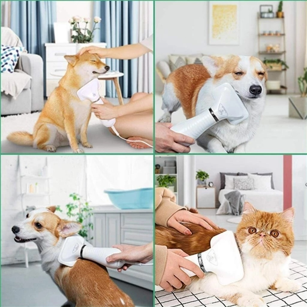 ESCOVA SECADORA ELÉTRICA 2 EM 1 PARA CACHORRO E GATO