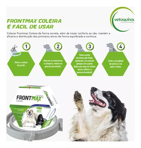 COLEIRA ANTIPULGAS FRONTMAX PARA CÃES ACIMA DE 4KG