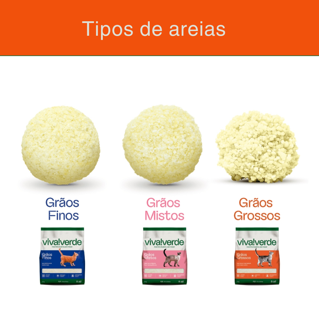 VIVA!VERDE AREIA HIGIÊNICA GRÃOS MISTOS