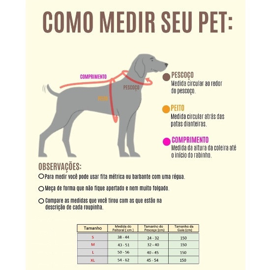 COLEIRA PEITORAL PARA CACHORRO