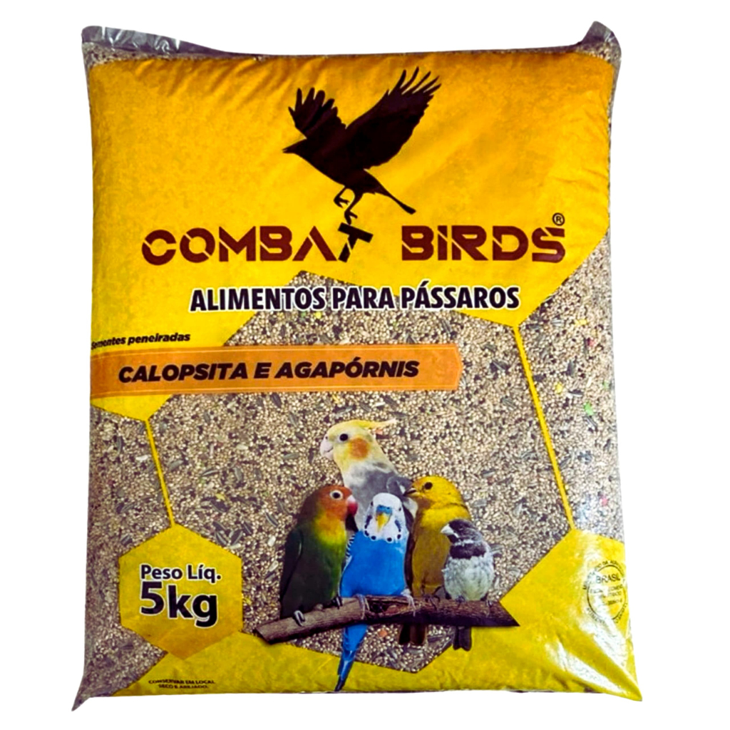 NUTRIÇÃO PREMIUM COMBAT BIRDS - SEMENTES BALANCEADAS PARA CALOPSITA ÓLEO E MEL