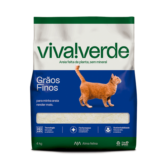 VIVA!VERDE AREIA HIGIÊNICA GRÃOS FINOS