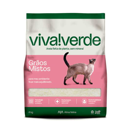 VIVA!VERDE AREIA HIGIÊNICA GRÃOS MISTOS