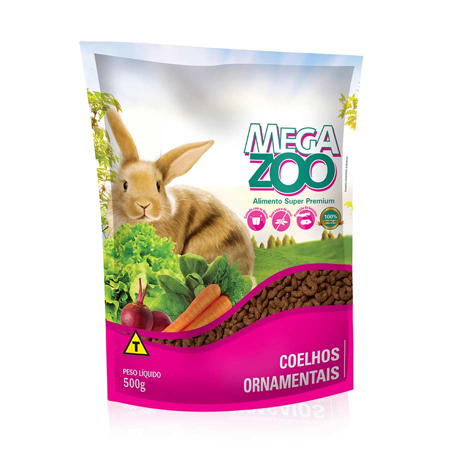 RAÇÃO PARA COELHOS ORNAMENTAIS ADULTOS MEGAZOO