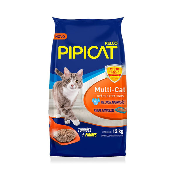 AREIA PIPICAT MULTI-CAT PARA GATOS 12 KG