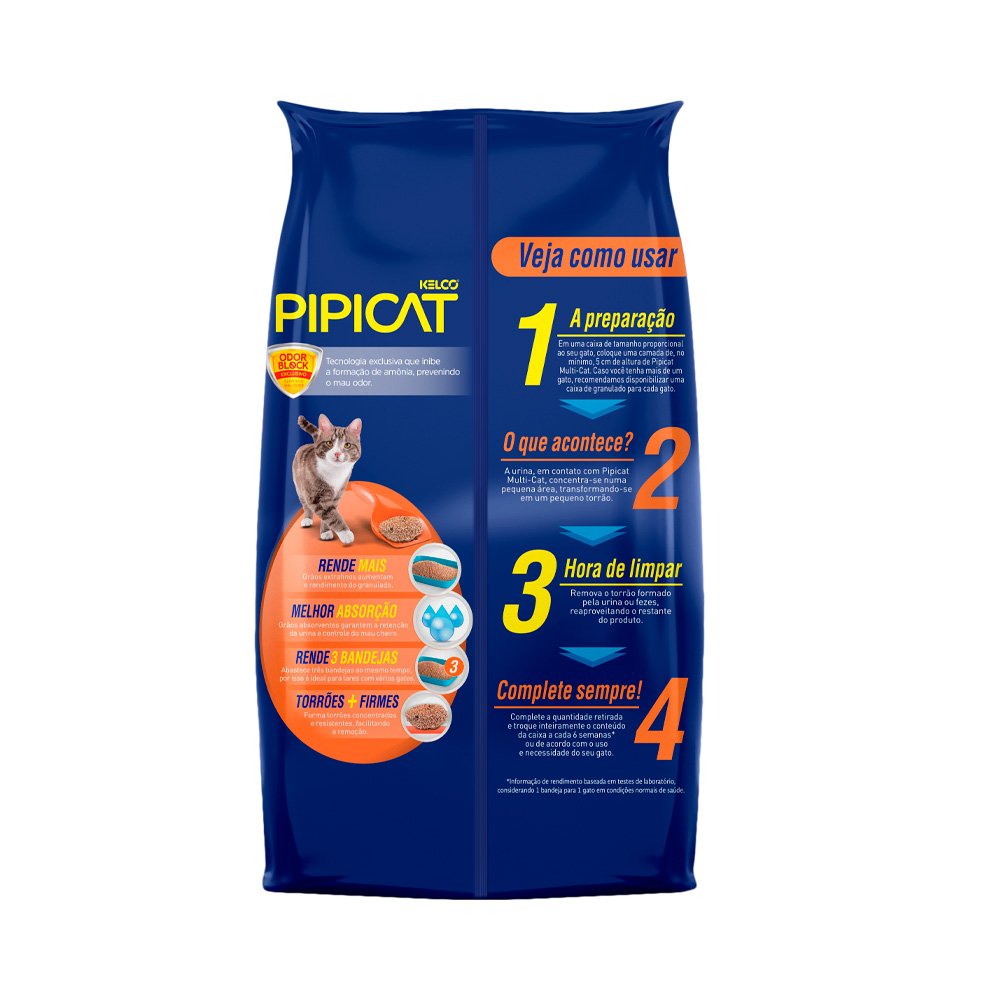 AREIA PIPICAT MULTI-CAT PARA GATOS 12 KG