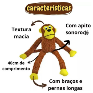 MACAQUINHO DE PELÚCIA COM SOM PARA PETS