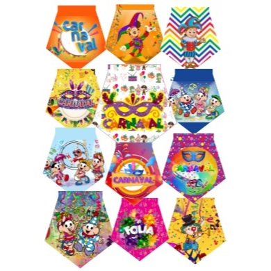 KIT CARNAVAL: 40 COLARINHOS PARA PET - MINI BANDANAS