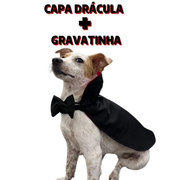 CAPA DO DRÁCULA PARA PET - CAPA + GRAVATA