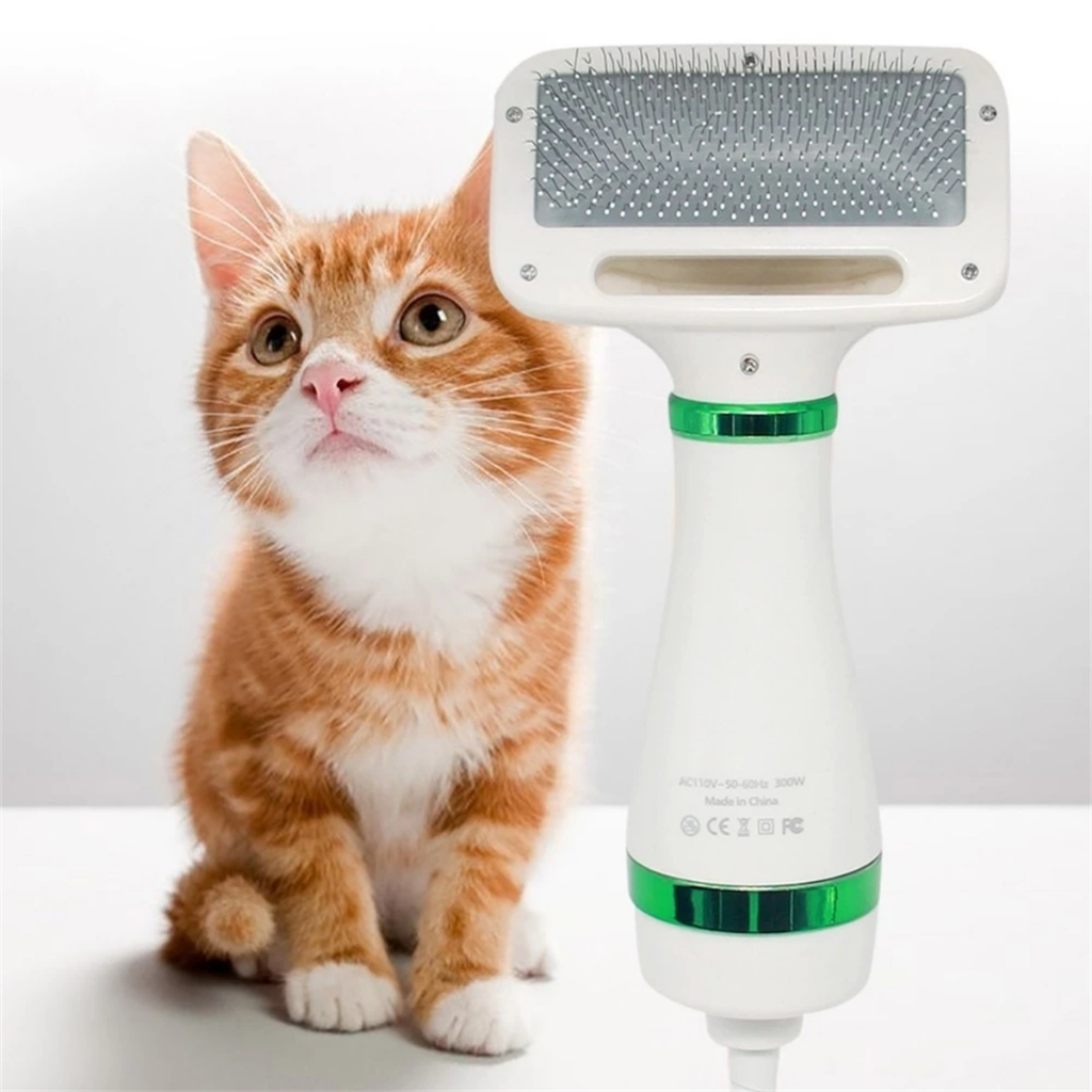 ESCOVA SECADORA ELÉTRICA 2 EM 1 PARA CACHORRO E GATO