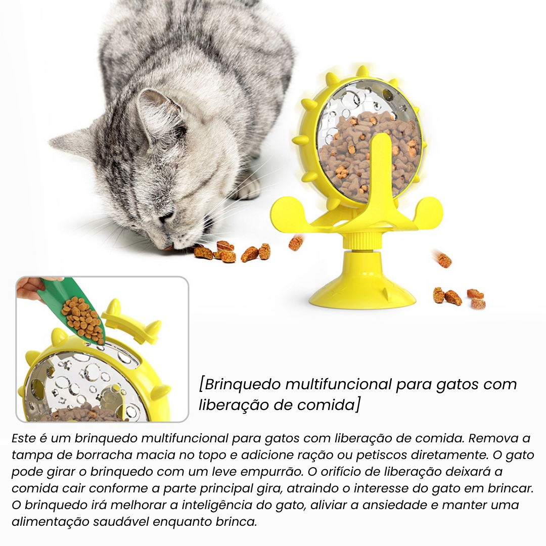 BRINQUEDO INTERATIVO PARA PETS - RODA GIGANTE COM DISPENSER PARA PETISCOS