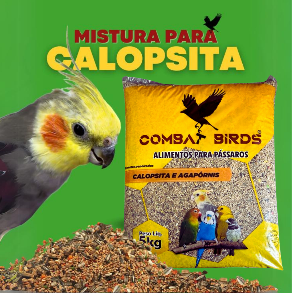 NUTRIÇÃO PREMIUM COMBAT BIRDS - SEMENTES BALANCEADAS PARA CALOPSITA ÓLEO E MEL