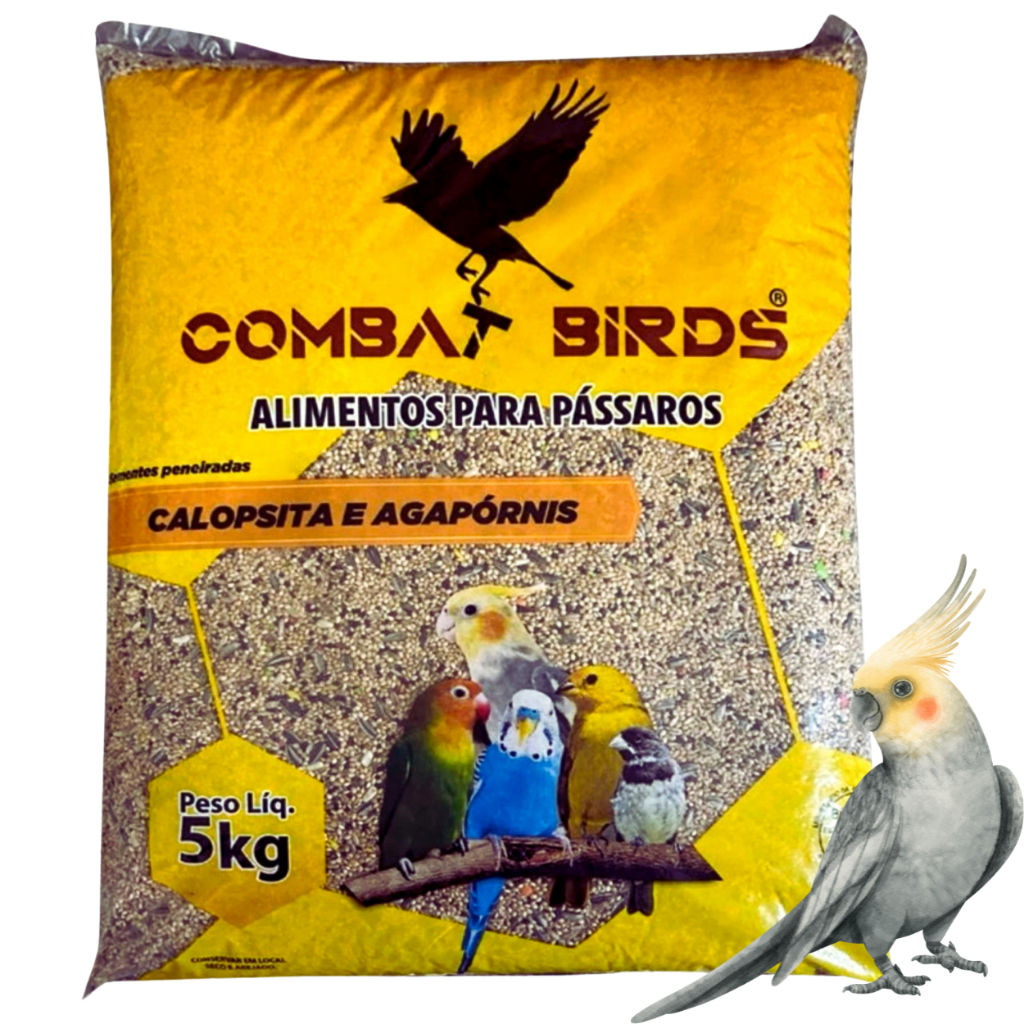 NUTRIÇÃO PREMIUM COMBAT BIRDS - SEMENTES BALANCEADAS PARA CALOPSITA ÓLEO E MEL