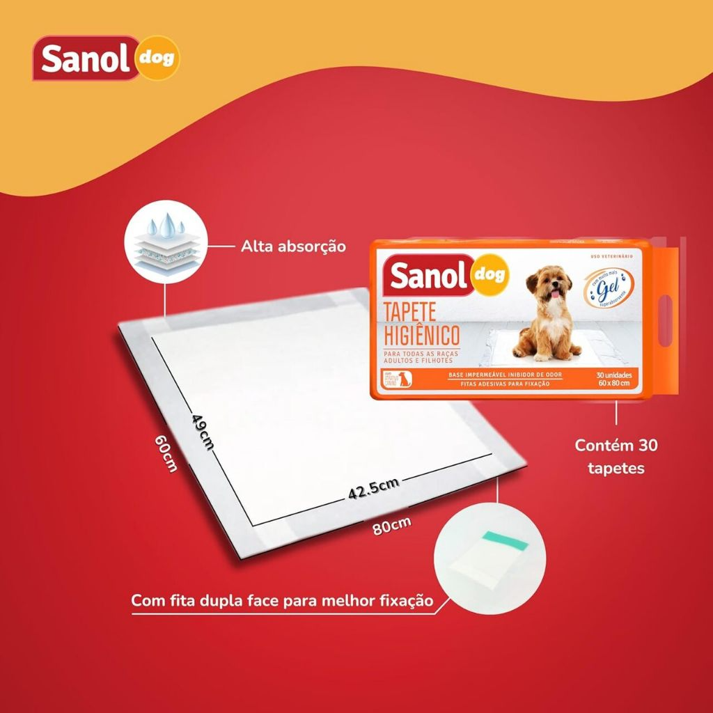 TAPETE HIGIÊNICO PARA CÃES SANOL DOG
