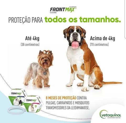 COLEIRA ANTIPULGAS FRONTMAX PARA CÃES ACIMA DE 4KG