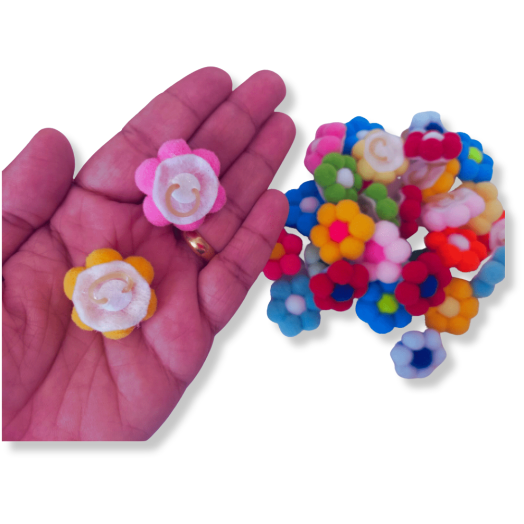 KIT COM 20 FLORZINHAS DE POMPOM PARA PET