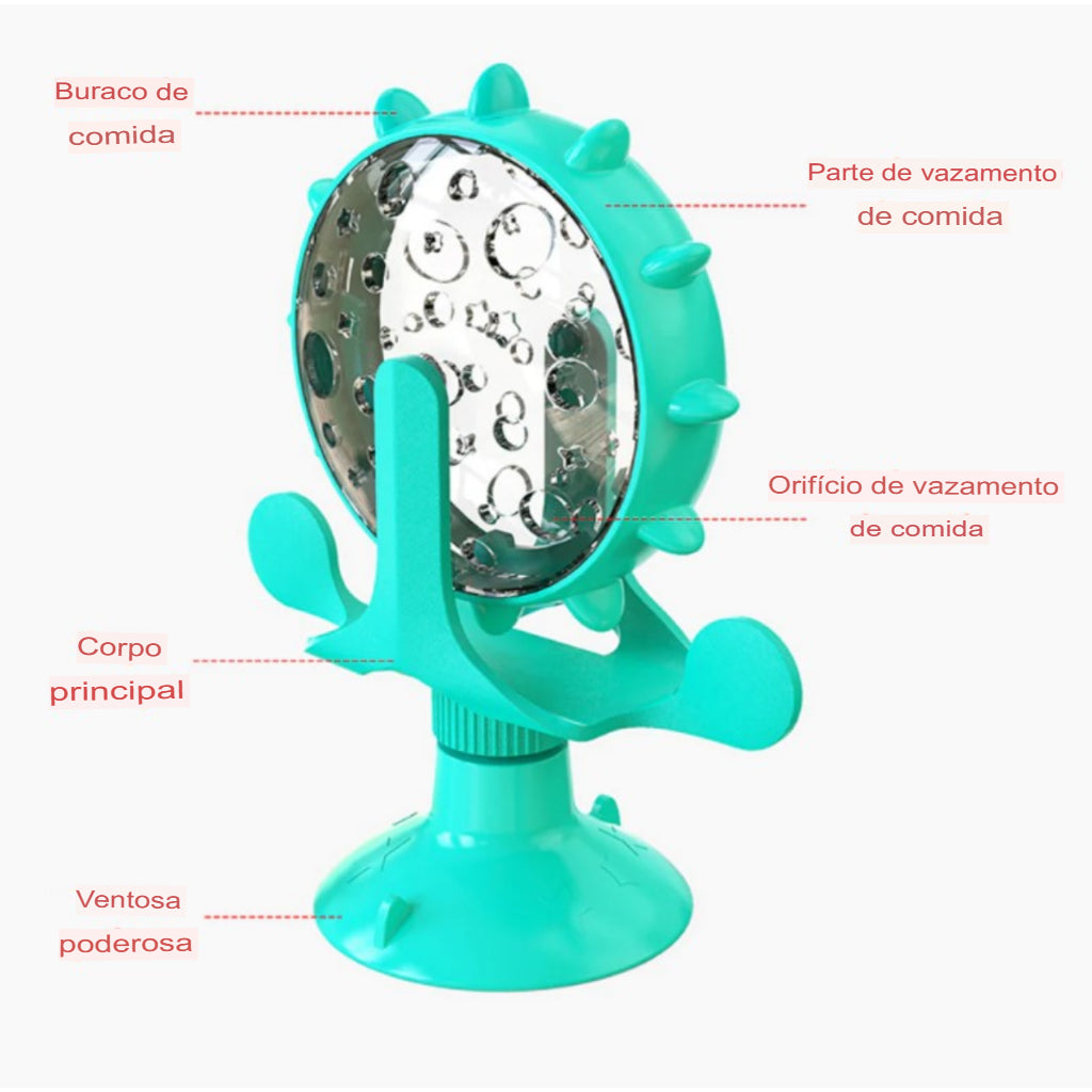 BRINQUEDO INTERATIVO PARA PETS - RODA GIGANTE COM DISPENSER PARA PETISCOS