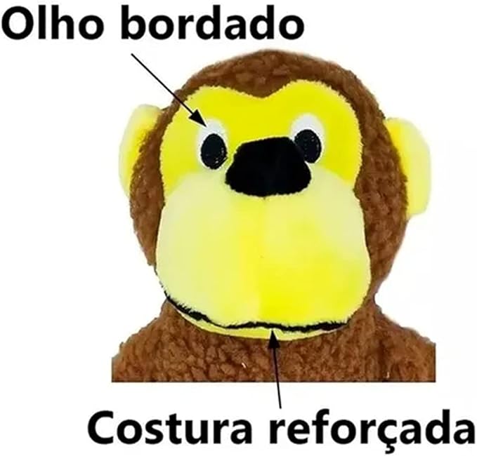 MACAQUINHO DE PELÚCIA COM SOM PARA PETS