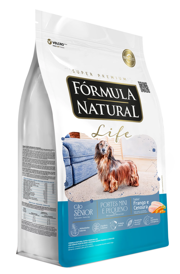 FÓRMULA NATURAL SUPER PREMIUM LIFE CÃO SÊNIOR PORTES MINI E PEQUENO