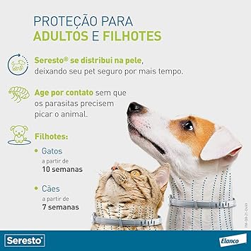 COLEIRA ANTIPULGAS SERESTO PETS COM ATÉ 8KG
