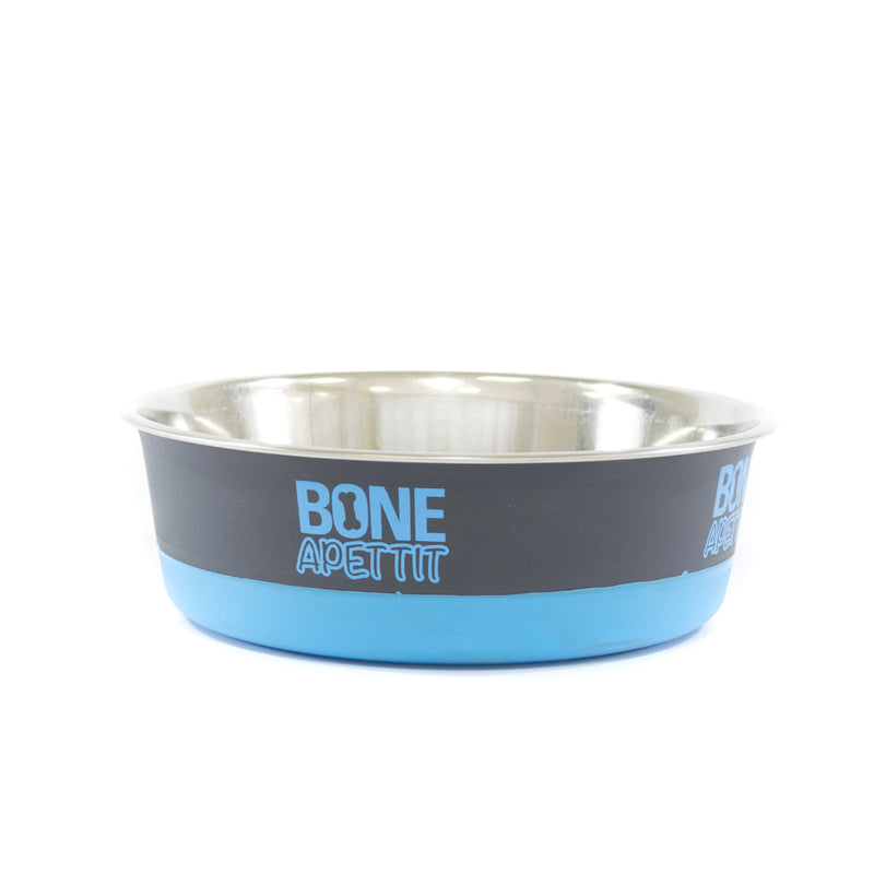 COMEDOURO INOX BONE APETTIT - AZUL