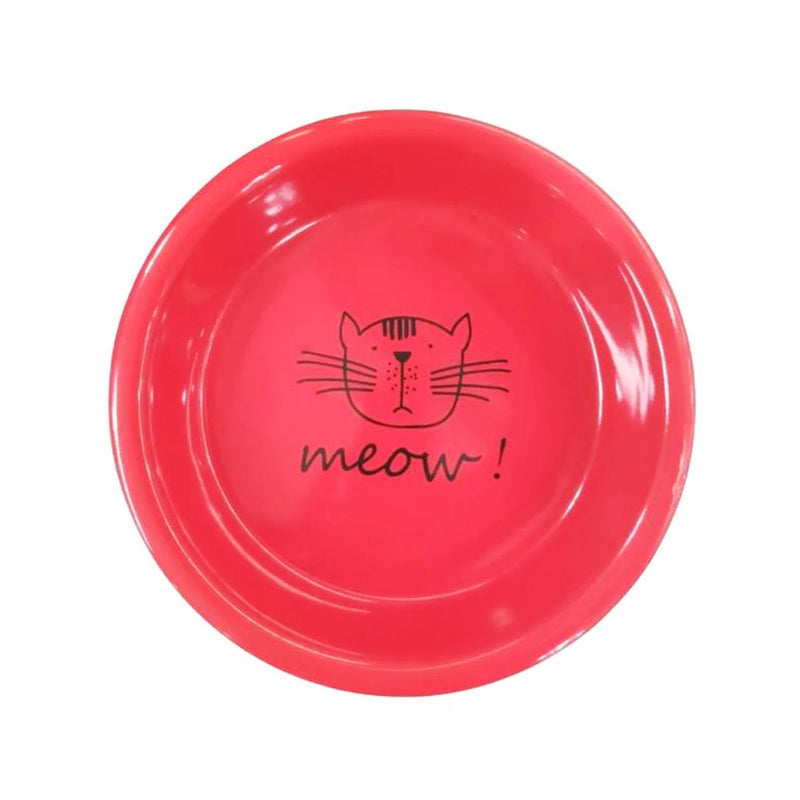 COMEDOURO PORCELANA MEOW PARA GATOS - VERMELHO