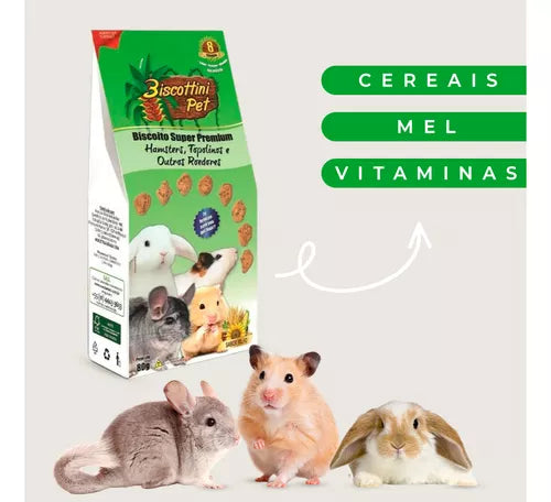 BISCOITO PARA ROEDORES BISCOTTINI PET 80G