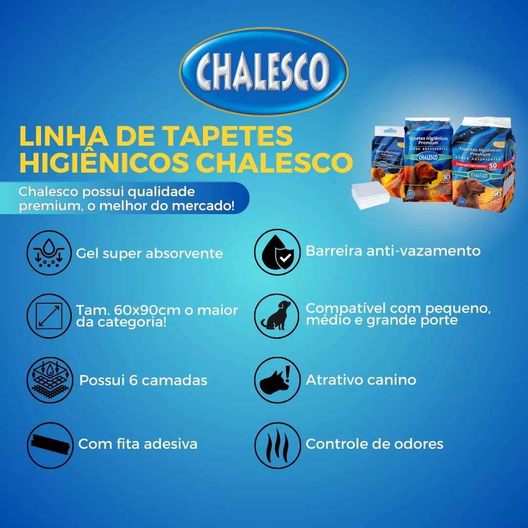 TAPETE HIGIÊNICO CHALESCO PREMIUM PARA CÃES