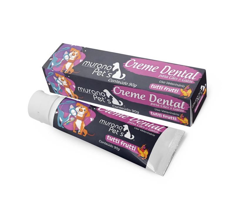 CREME DENTAL M. PET'S SABOR TUTTI-FRUTTI PARA CÃES E GATOS - 90G