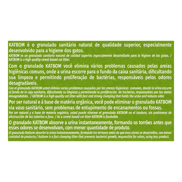 GRANULADO SANITÁRIO NATURAL PARA GATOS KATBOM