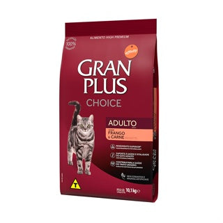 RAÇÃO GRANPLUS CHOICE PARA GATOS ADULTOS - FRANGO E CARNE 10 KG