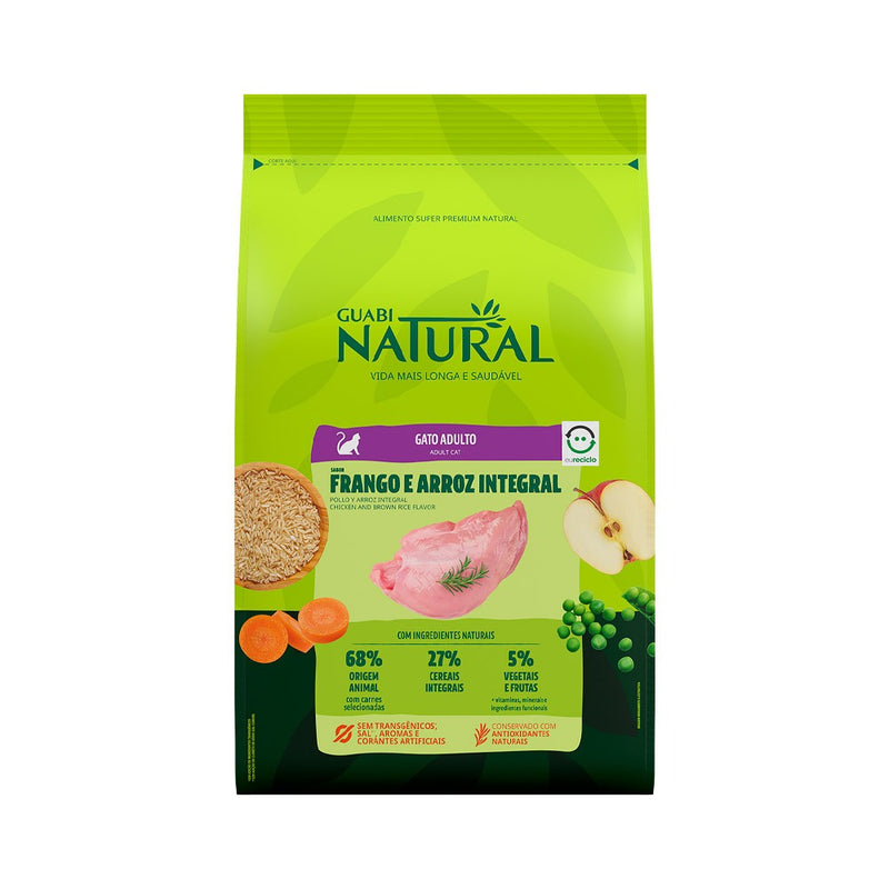 RAÇÃO GUABI NATURAL FRANGO E ARROZ INTEGRAL PARA GATOS FILHOTES - 1,5KG