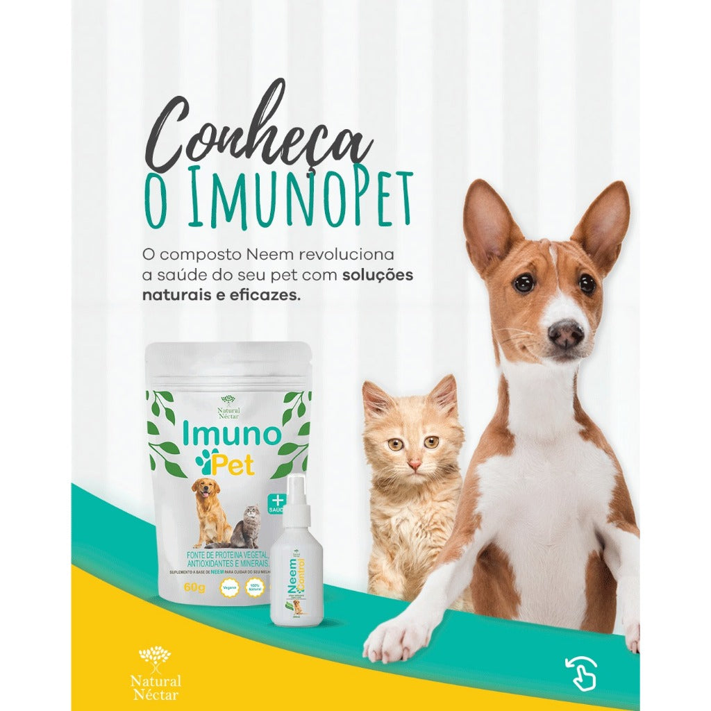 SUPLEMENTO NATURAL ORGÂNICO A BASE DE NEEM IMUNO PET 60 GR