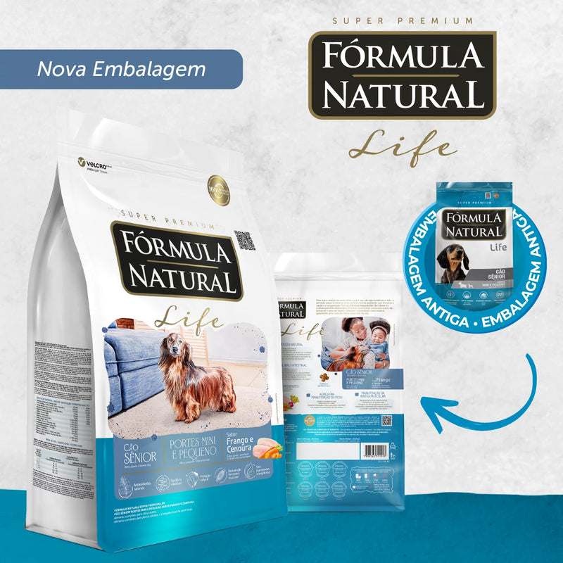 FÓRMULA NATURAL SUPER PREMIUM LIFE CÃO SÊNIOR PORTES MINI E PEQUENO