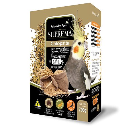 RAÇÃO REINO DAS AVES SUPREMA SELECTA GRÃOS PARA CALOPSITA - 700G